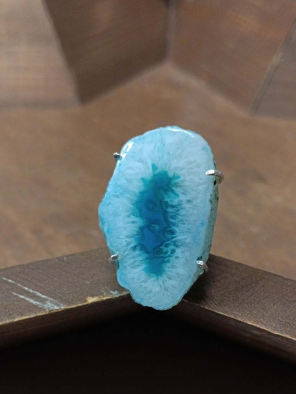 Blue Geode Statement Ring - Women Jewelry